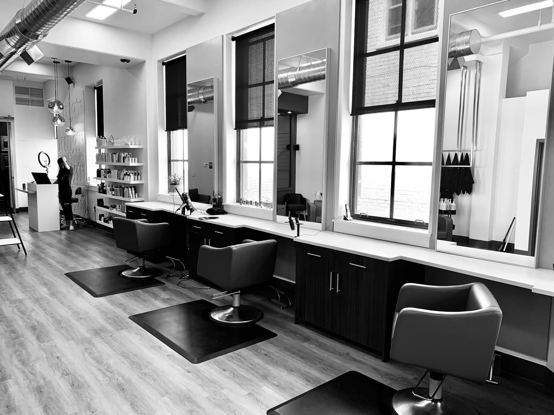 Stylist working with a client